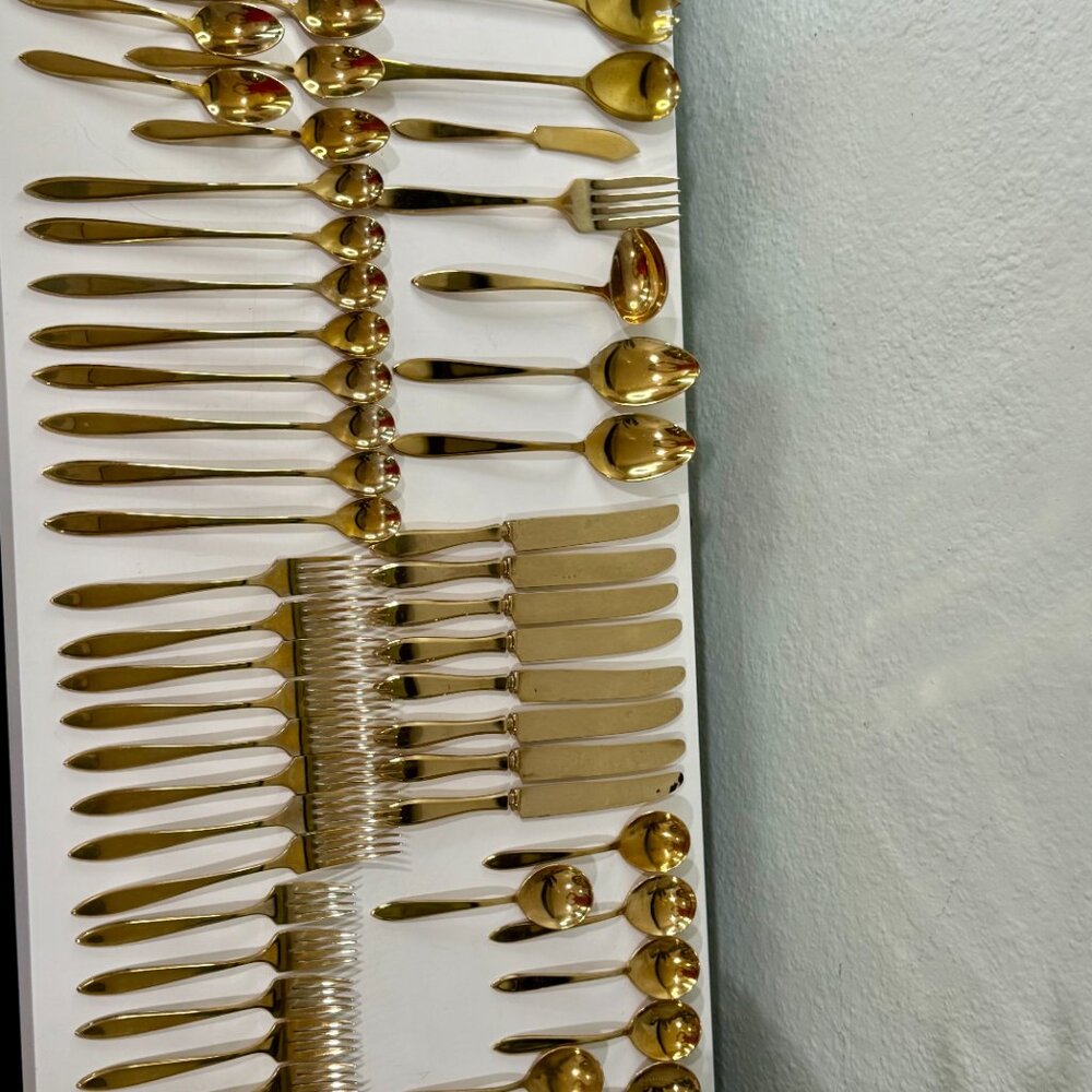1920s Regal 54-pc set Gold by Dirilyte-Dirigold  w/ Box ~ ANTIQUE - Picture 4 of 17